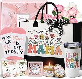 Unique Mom Mothers Day Gifts from Daughter Son, Best Mom Birthday Gift Basket for Mother Women Mother-in-Law Mama Mothers Day Gifts, New Mama Gift Set for Her Wife from Husband with Tote Bag Tumbler