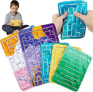 5 Pcs Marble Maze Mat Sensory Fidget Stress Relief Toys,Sensory Mat Anxiety Calming Toys,Tactile Sensory Toys for Kids Adults Teens Autism with Special Needs School Classroom Home Supplies,2 Sizes