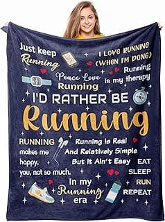 Loxezom Running Gifts for Women/Men, Marathon Gifts for Runners, Running Accessories for Women, Cross Country/Marathon Presents, Track and Field Gift Blanket 50"X60"