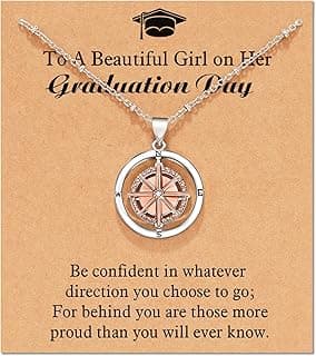 Shonyin Graduation Gifts for Her 2026 Rotate Compass Necklace for Women, Sobriety Gifts for Students Granddaughter Daughter Best Friends Coworker