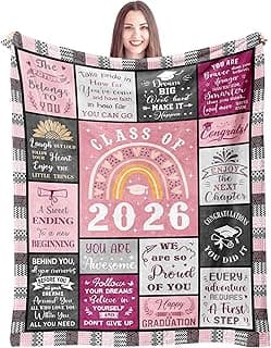 Graduation Gifts 2026 Blanket 60"x50", Class of 2026 High School College Masters Degree Graduation Gifts for Her Women, Graduation Gift Ideas