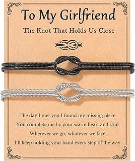 Tarsus Matching Couples Bracelets Love Knot Relationship Jewelry Christmas Birthday Anniversary Valentines Couples Gifts for Him Her Boyfriend Girlfriend