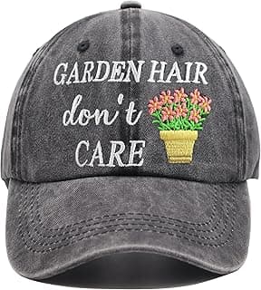 OASCUVER Garden Hair Don’t Care Hats for Women Mom, Adjustable Wash Cotton Embroidered Gardening Baseball Cap