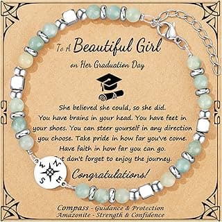 Joycuff Graduation Gifts for Her Him Class of 2026 Graduation Bracelets Inspirational Graduation Compass Bracelet for Women College Graduation Gift for Him Her