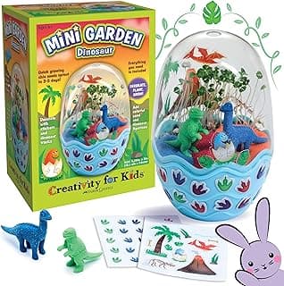 Creativity for Kids Mini Garden Dinosaur: Terrarium Kit for Kids - Dinosaur Crafts for Boys, Dinosaur Toy and Science Kit for Kids, Easter Basket Stuffers (Ages 6+)