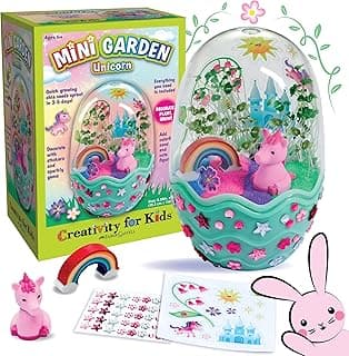 Creativity for Kids Mini Garden: Magical Unicorn Terrarium Kit - Unicorn Gifts for Girls, Kids Craft and Toy, Unique Easter Basket Stuffers (Ages 6+)