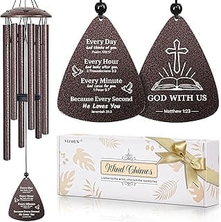 Christian Gifts for Women Men, 32" Wind Chimes with Bible Verse, Religious Gifts for Mothers Day Christmas Birthday, Inspirational Spiritual Gift for Mom Woman Man Pastor Sister Baptism, Home Decor
